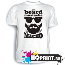 Футболка beard mustache macho