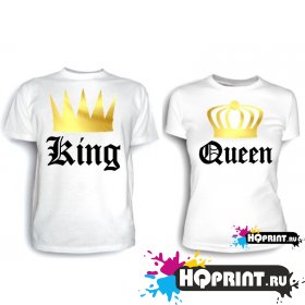 Парные футболки King and Queen