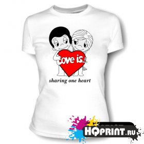 Футболка Love is .. sharing one heart
