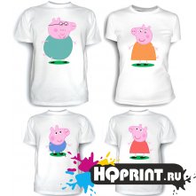 Комплект футболок Свинка Пеппа и семья