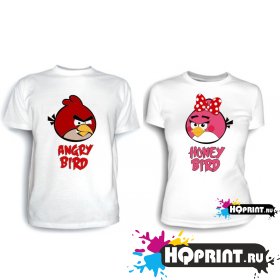 Парные футболки Angry birds