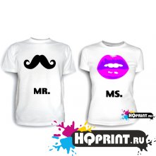 Парные футболки Mr и Mrs