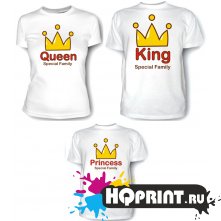 Комплект футболок Король, королева и принцесса