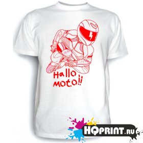 Футболка Hello Moto (мотоциклист)